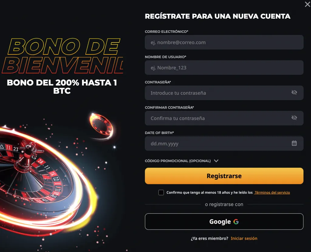 Cómo registrarse y empezar a jugar Instant Casino